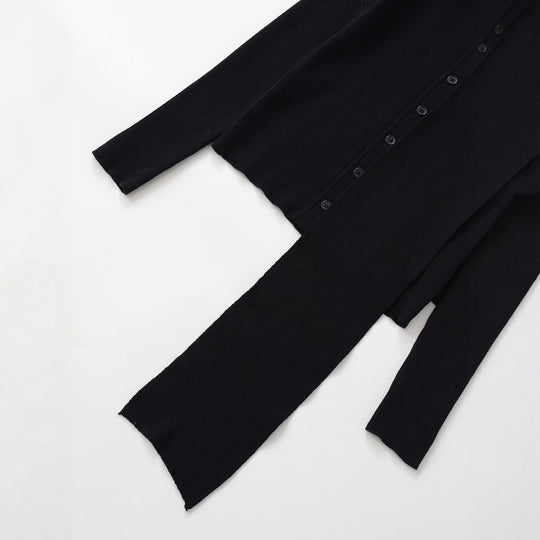 Damen Langarmshirt mit modischem Schalkragen und dekorativen Knopfdetails Fudus