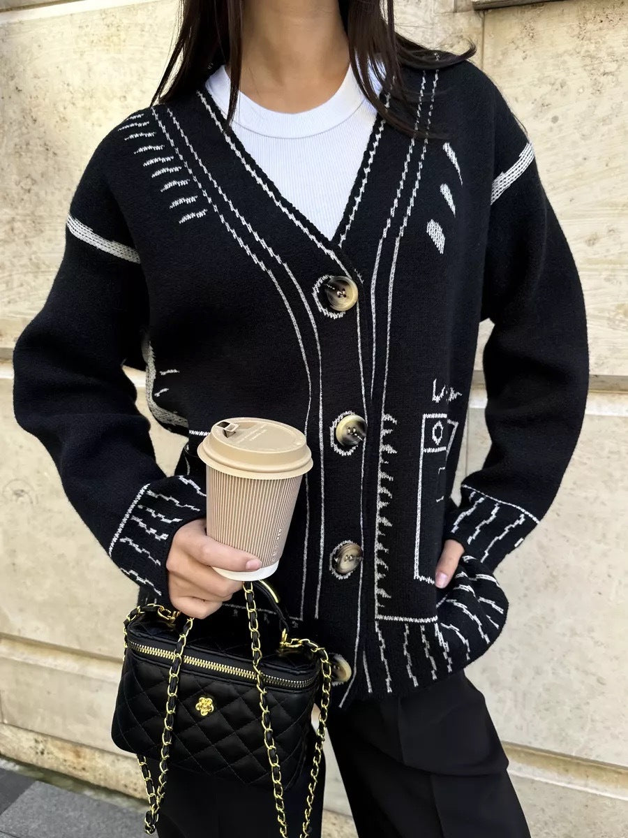 Damen Modischer Strickcardigan mit einzigartigem Design Fudus