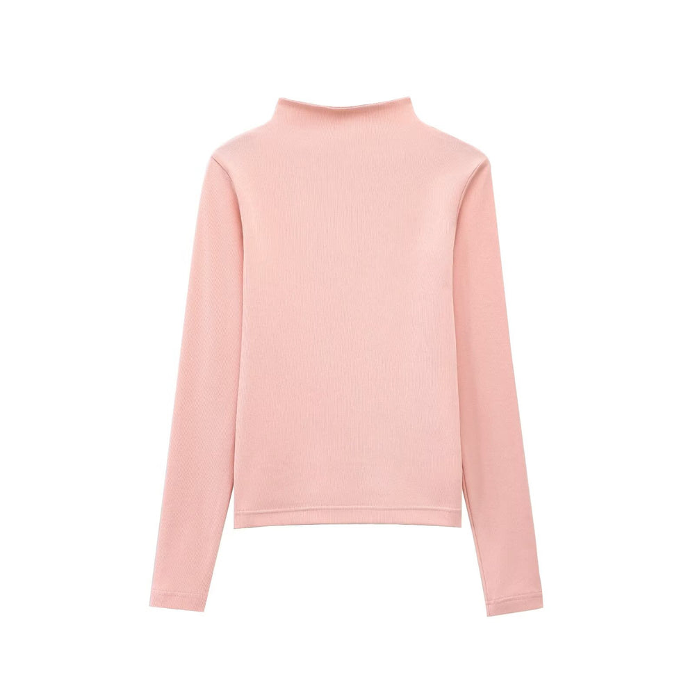 Damen langärmliges Rollkragenoberteil Fudus