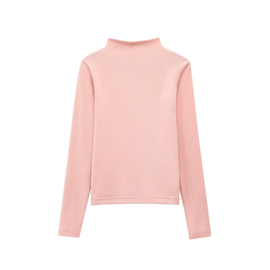 Damen langärmliges Rollkragenoberteil Fudus