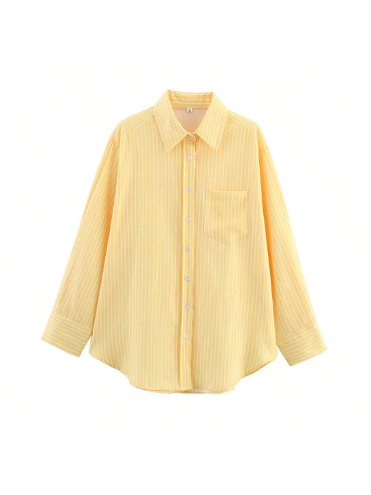 Damen Hemdbluse mit feinen Streifen Fudus