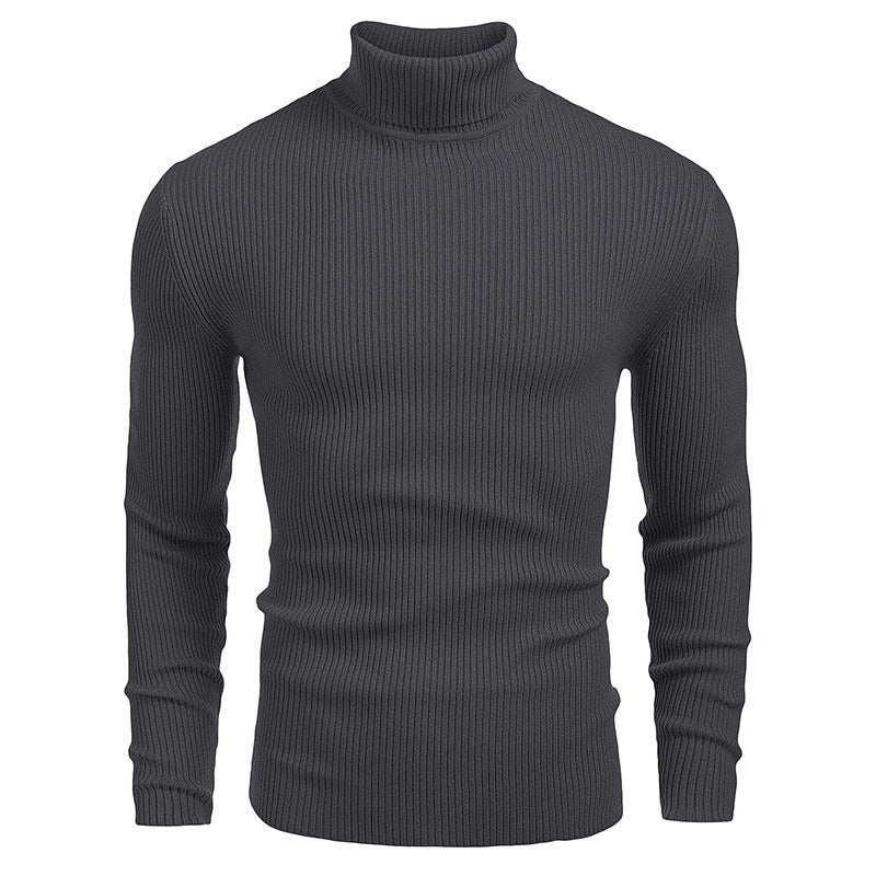 Herren Hochwertiger Rollkragenpullover aus feinem Rippenstrick Fudus