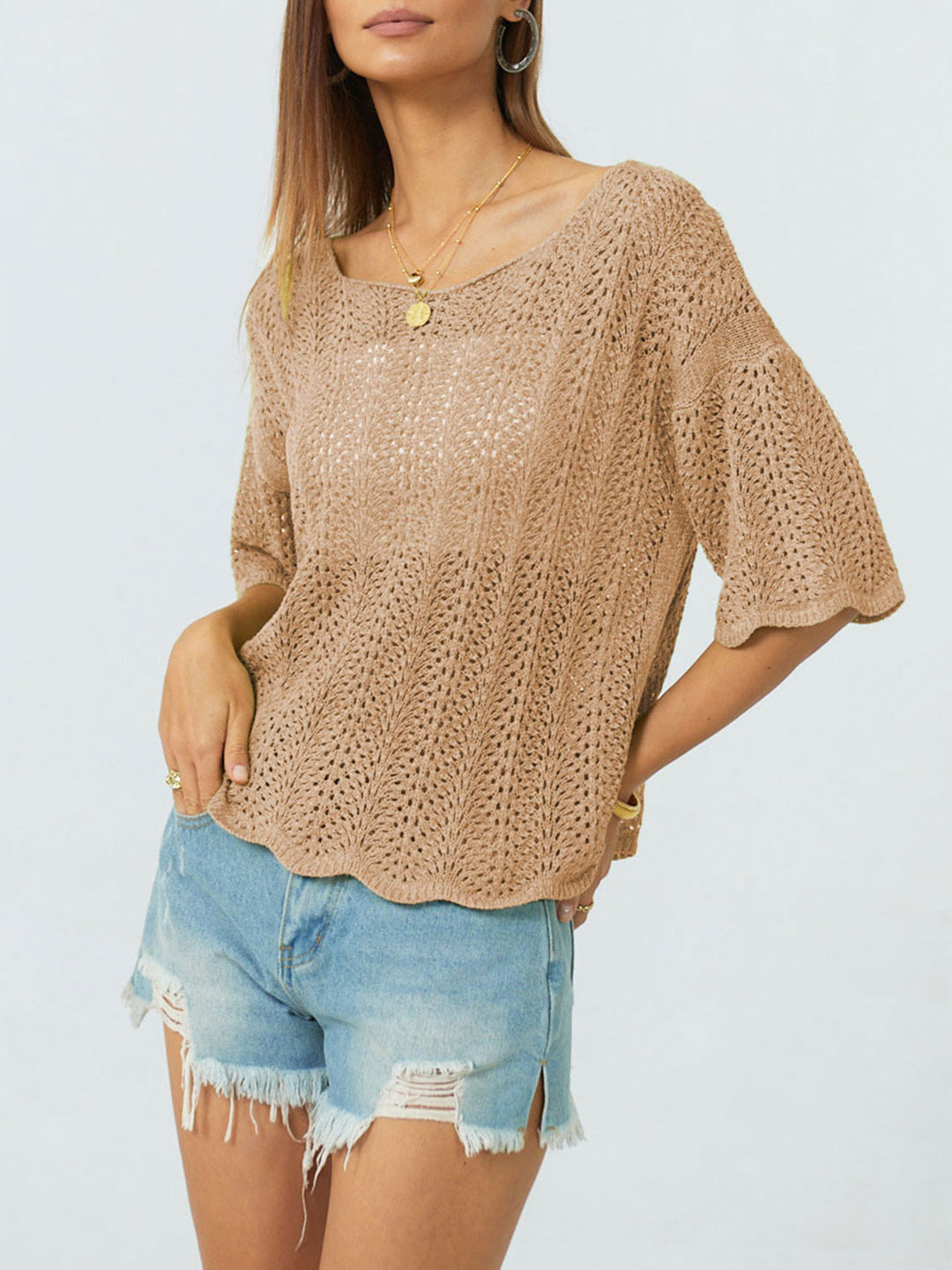 Damen Häkeloberteil Fudus