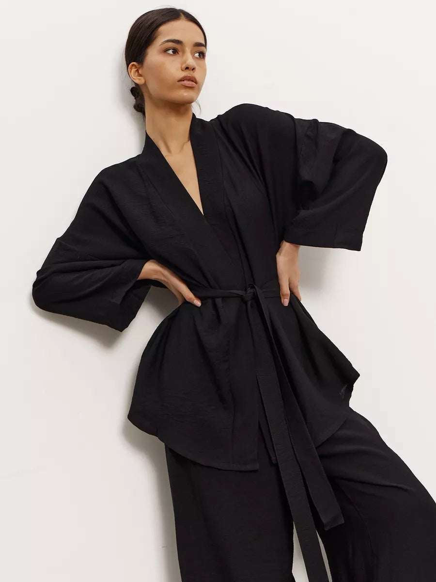 Damen Eleganter Kimono Morgenmantel