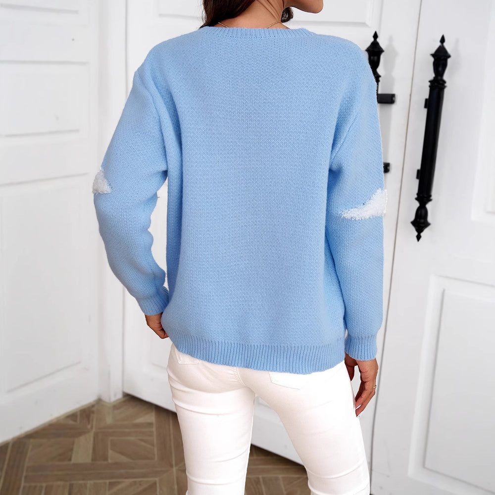 Damen Kuscheliger Pullover mit Wolkenmuster Fudus