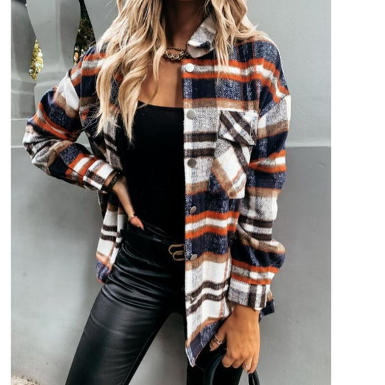 Damen Karierte Flanelljacke Fudus