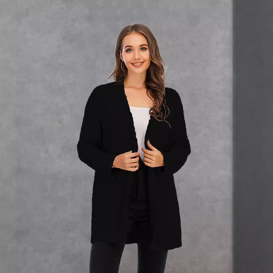 Damen Grobstrickcardigan mit offenen Ärmeln Fudus