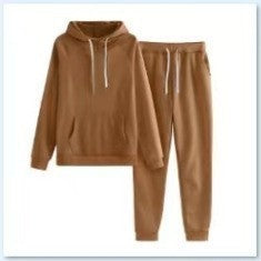 Damen Kapuzensweatanzug mit elastischem Bund und Kängurutaschen Fudus