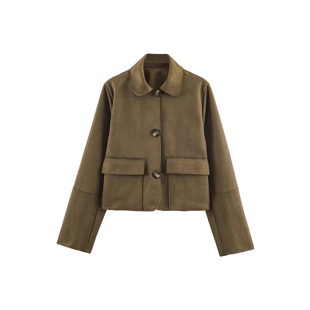 Damen Kurzjacke mit praktischen Taschen Fudus