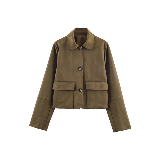 Damen Kurzjacke mit praktischen Taschen Fudus