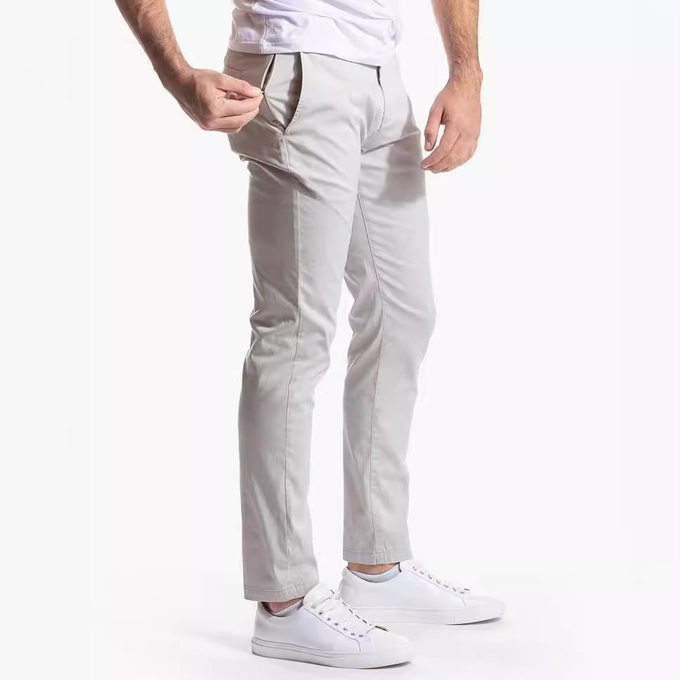 Herren Bequeme Chinos mit modernem Schnitt und elastischem Bund Fudus