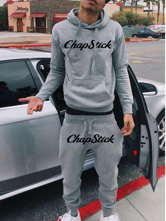 Damen Hoodie- und Jogginghose-Set mit modernem Schriftzug Fudus