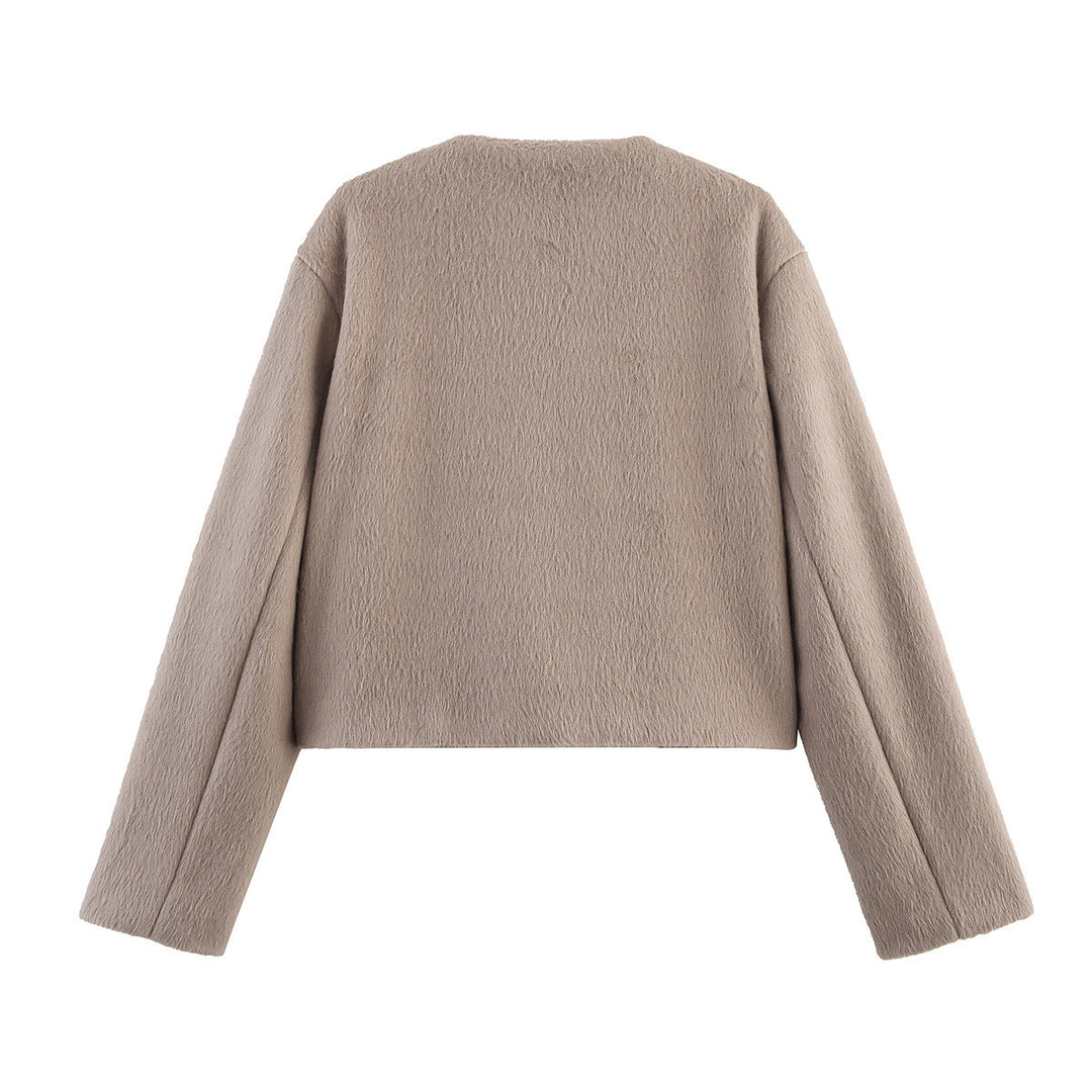 Damen kuschelige Weste mit Knopfdetails Fudus