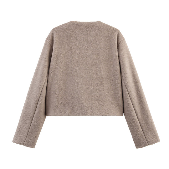 Damen kuschelige Weste mit Knopfdetails Fudus