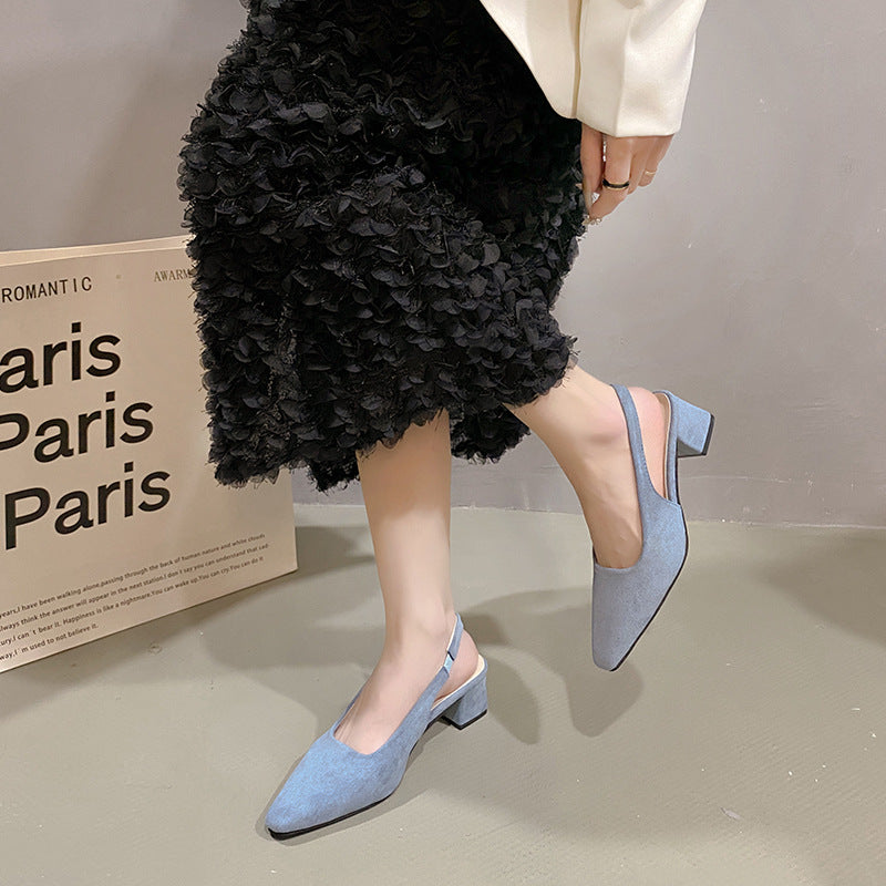 Damen Elegante Slingback Blockabsatz Mules