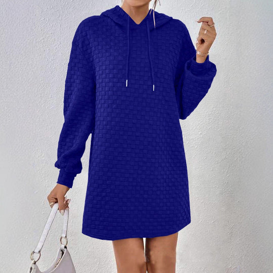 Damen Kapuzenkleid aus strukturiertem Material Fudus