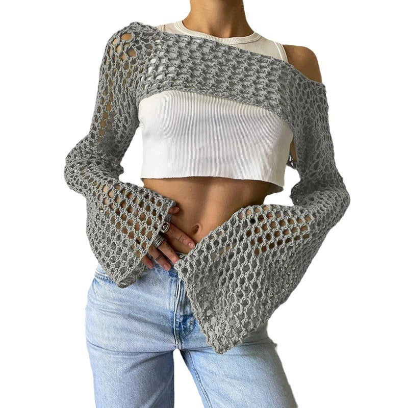 Damen lässige Spitzen-Strickjacke Fudus