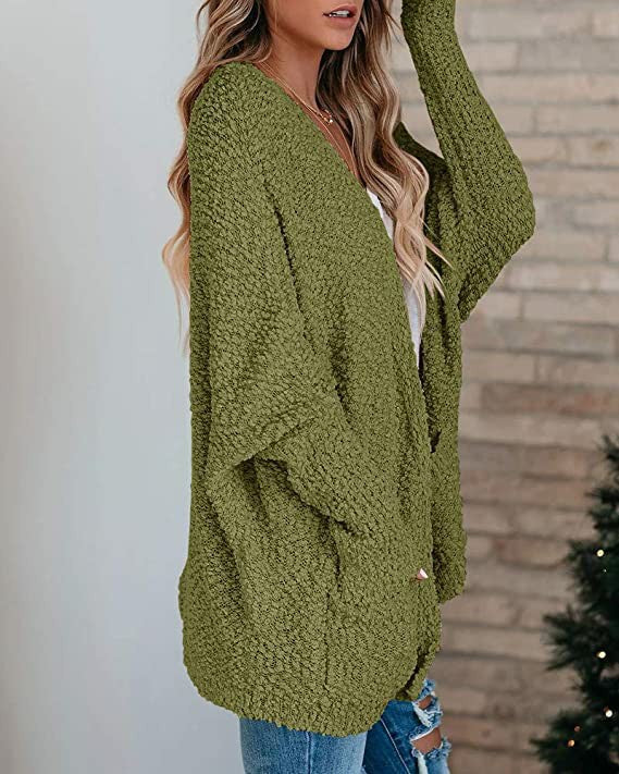 Damen Grobstrickcardigan mit offenen Ärmeln Fudus
