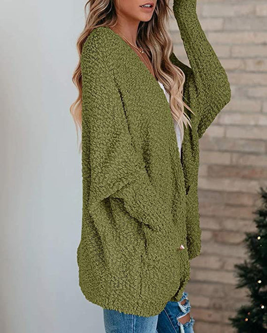 Damen Grobstrickcardigan mit offenen Ärmeln Fudus