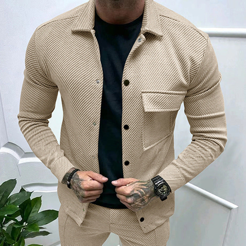 Herren modische Jacke mit strukturiertem Design und praktischen Taschen Fudus