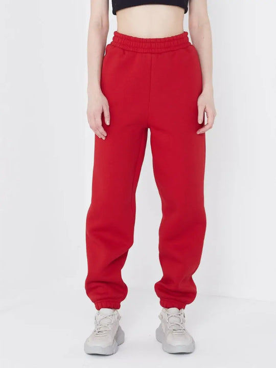 Damen lässige Jogginghose mit elastischem Bund und Bündchen Fudus