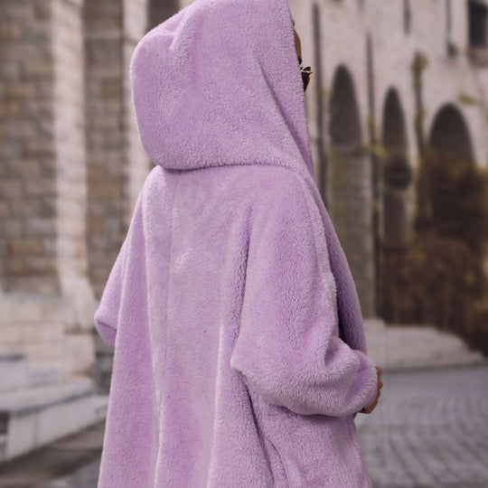 Damen Kuschelige Plüschjacke mit offenem Kragen Fudus