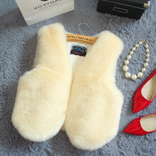 Damen Kuschelige Kunstfellweste Fudus