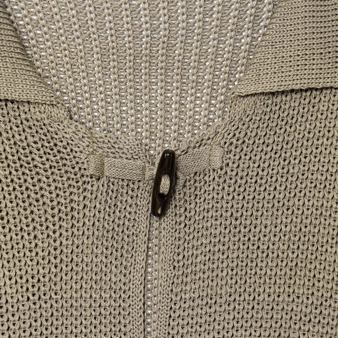 Damen lässige Strickjacke mit elegantem Kragen und dekorativen Knöpfen Fudus