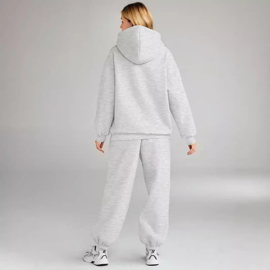 Damen Kapuzensweatanzug mit hochgeschlossenem Kragen und elastischen Bündchen Fudus