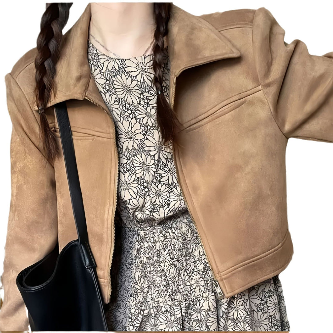 Damen Lässig cropped Jacke Fudus