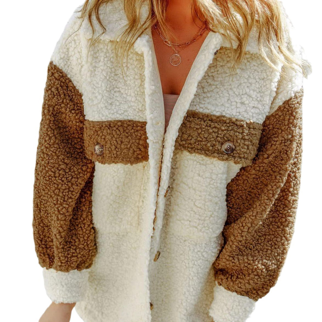 Damen Kuschelige Fleecejacke mit Druckknöpfen Fudus