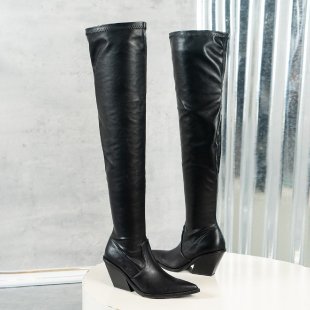 Damen High-Heel Overknee-Stiefel mit schickem Riemendesign Fudus