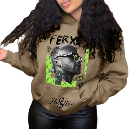 Damen Hoodie mit grafischem Streetart-Print Fudus