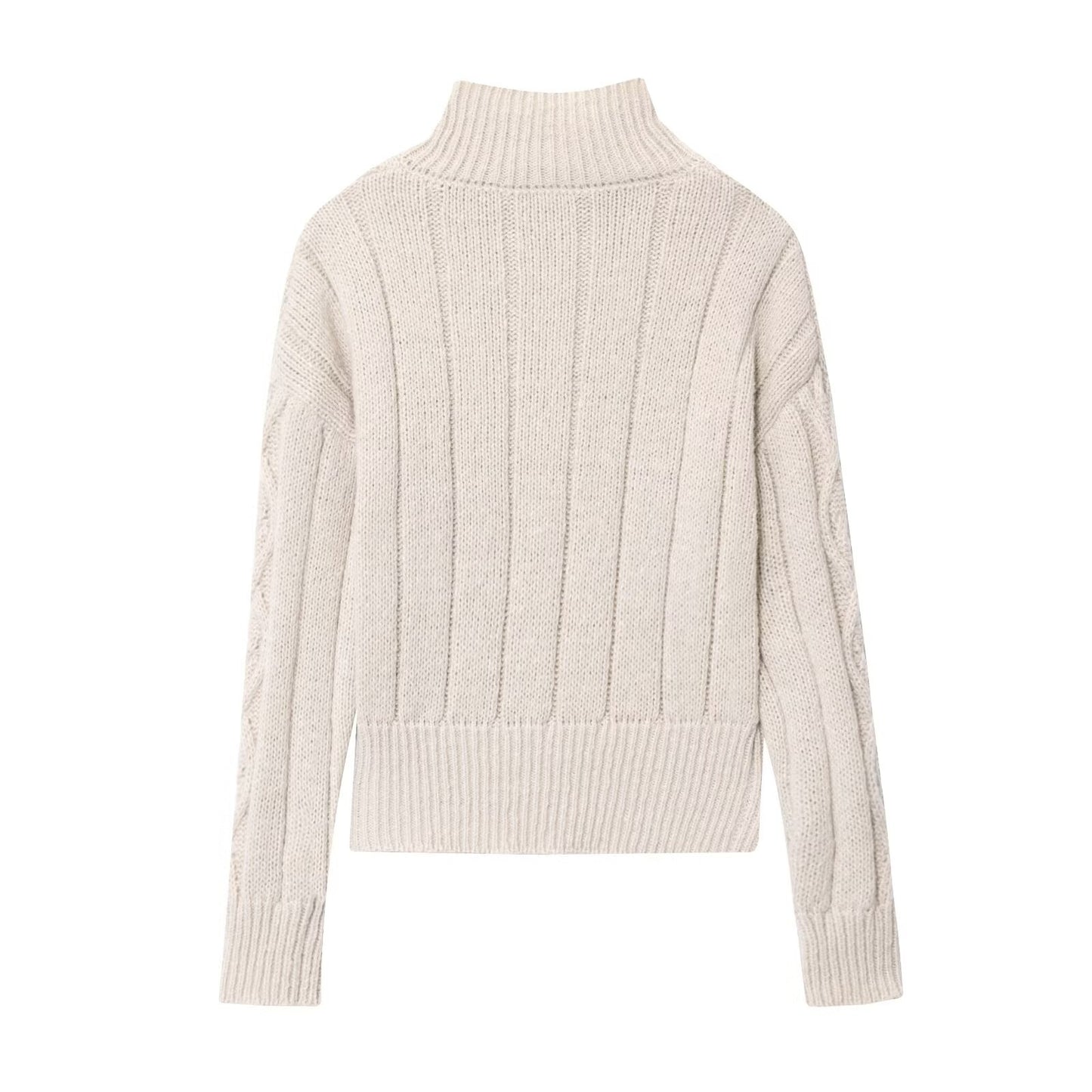 Damen Strickjacke mit hohem Kragen und Reißverschluss Fudus