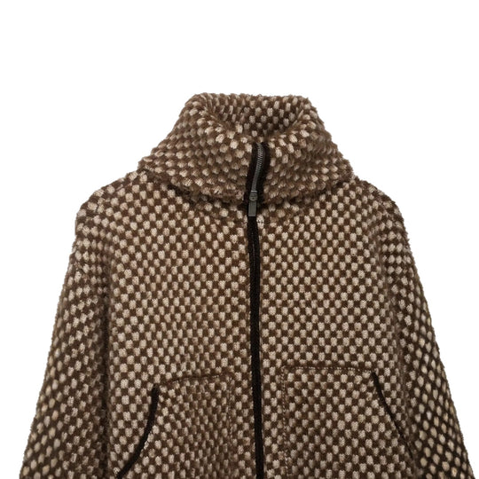 Damen kuschelige Kurzjacke mit Stehkragen und praktischen Taschen Fudus