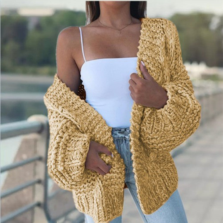Damen Grobstrickcardigan mit oversized Ärmeln und lässigem Schnitt Fudus