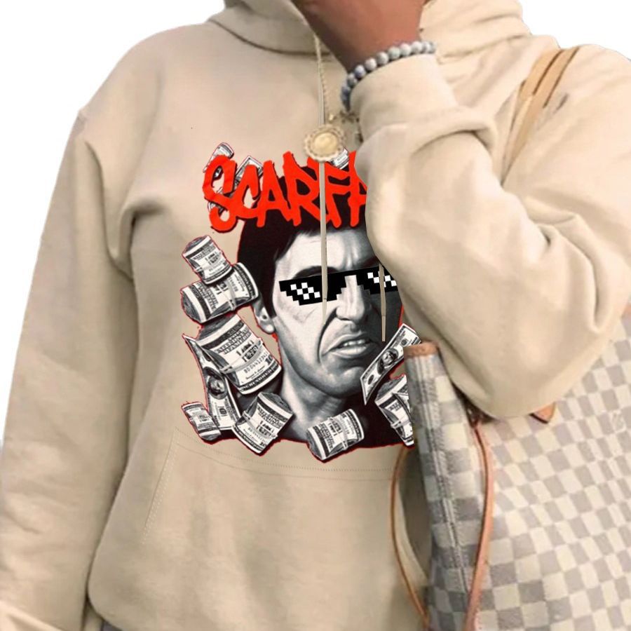 Damen Kapuzenpullover mit kreativem Grafikdruck Fudus