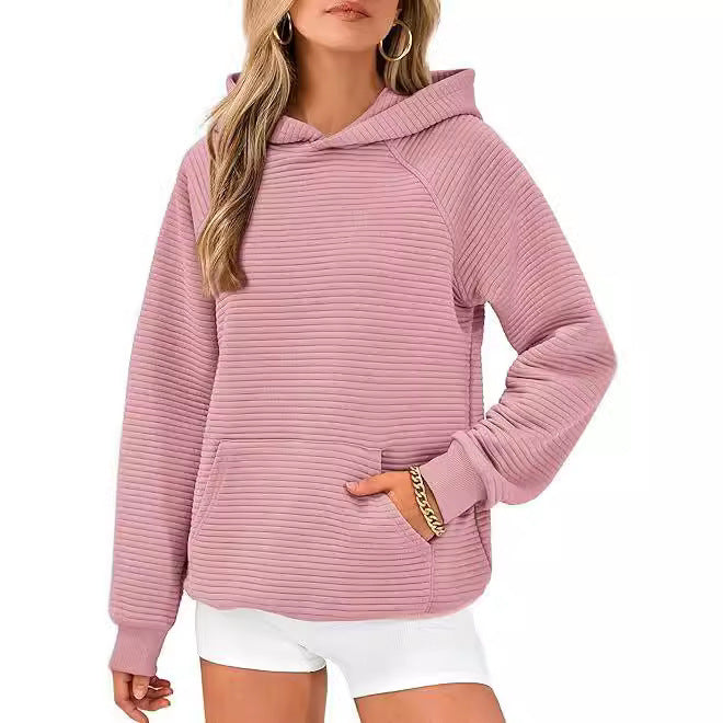 Damen Kapuzensweater aus strukturiertem Stoff Fudus