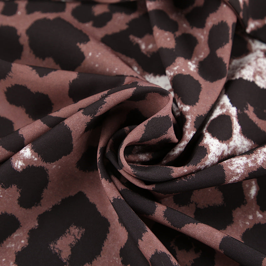 Damen Kimono-Morgenmantel mit Leopardenmuster und lockerer Passform