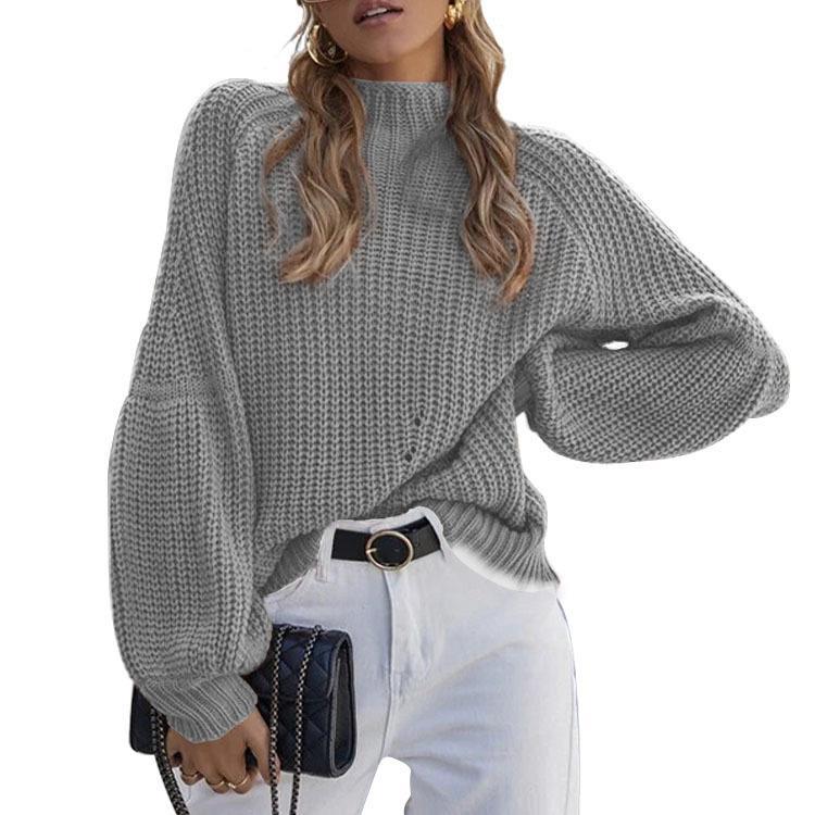 Damen Grobstrickpullover mit weitem Schnitt Fudus