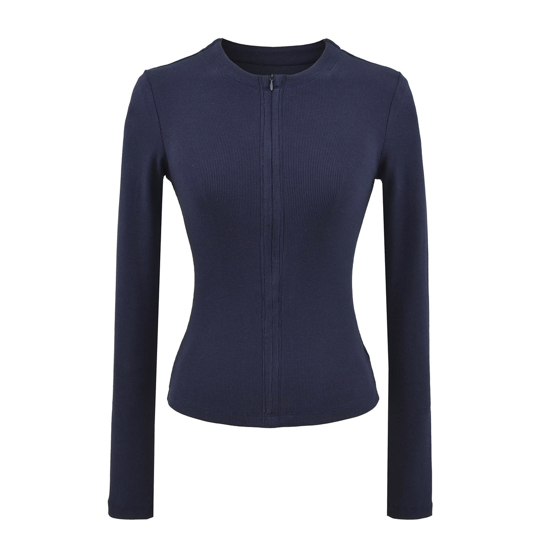 Damen langärmliges Zipper-Oberteil Fudus