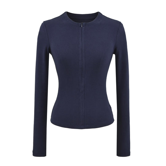 Damen langärmliges Zipper-Oberteil Fudus