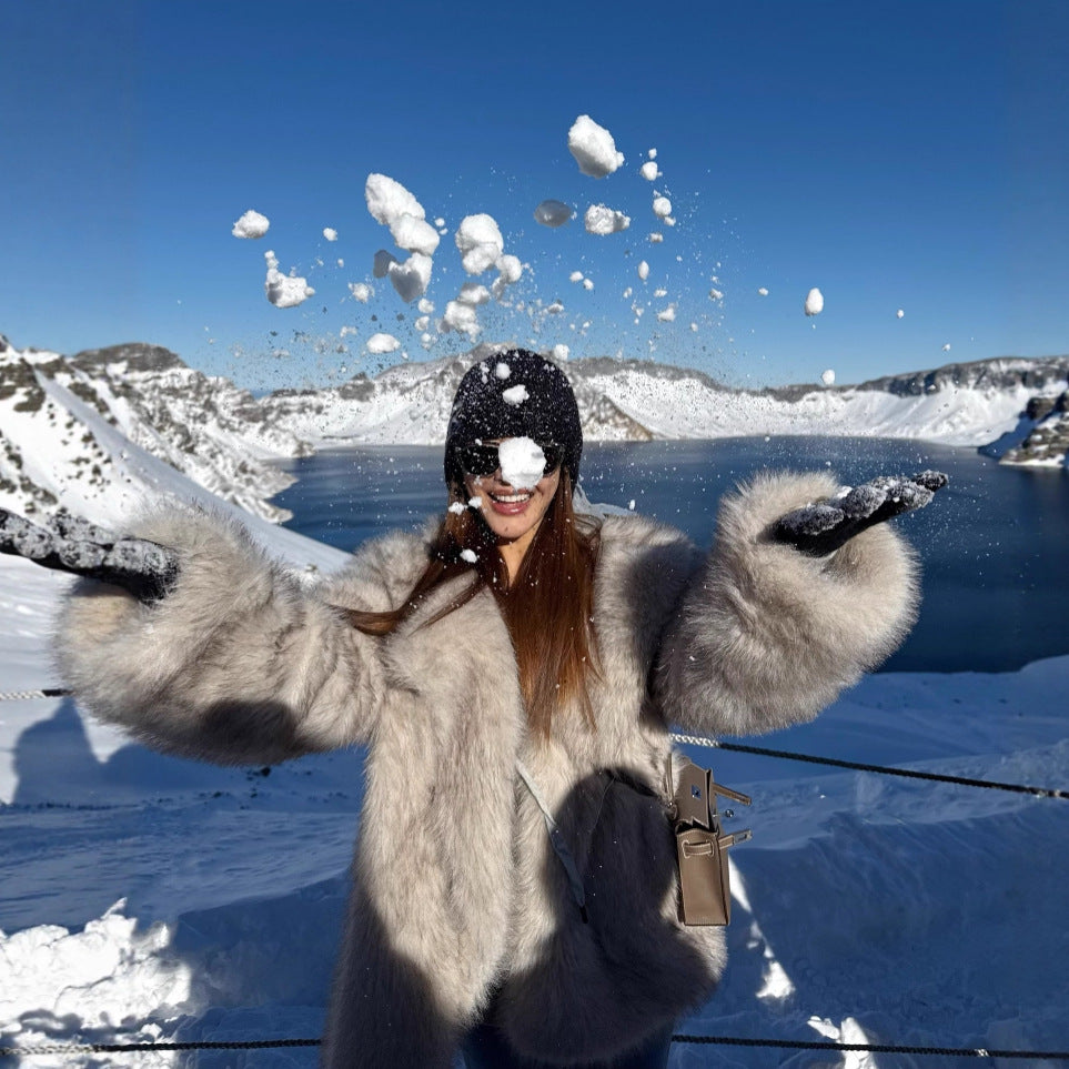 Damen kuscheliger Fellmantel Fudus