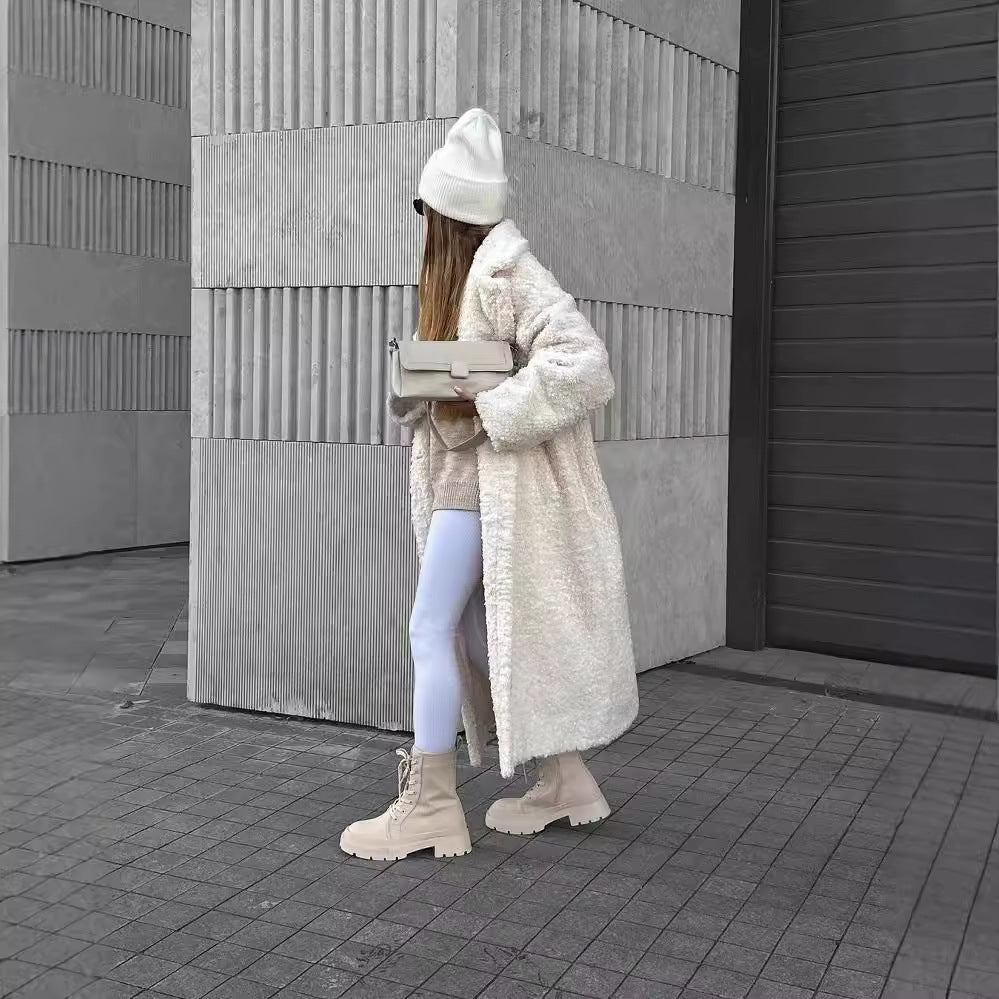 Damen Kuschelige Teddyfelljacke im eleganten Oversize-Design Fudus