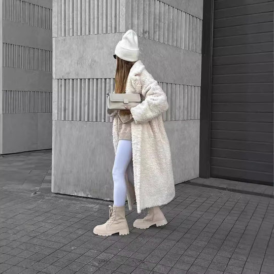Damen Kuschelige Teddyfelljacke im eleganten Oversize-Design Fudus