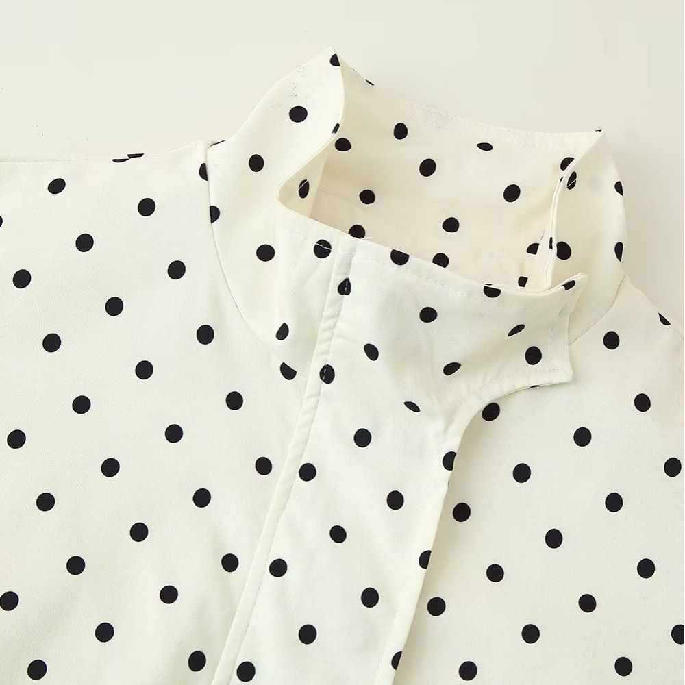 Damen lässige Blousonjacke mit Punkten Fudus