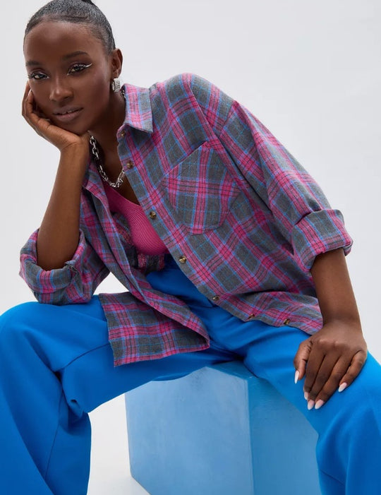 Damen Karierte Überhemd Fudus