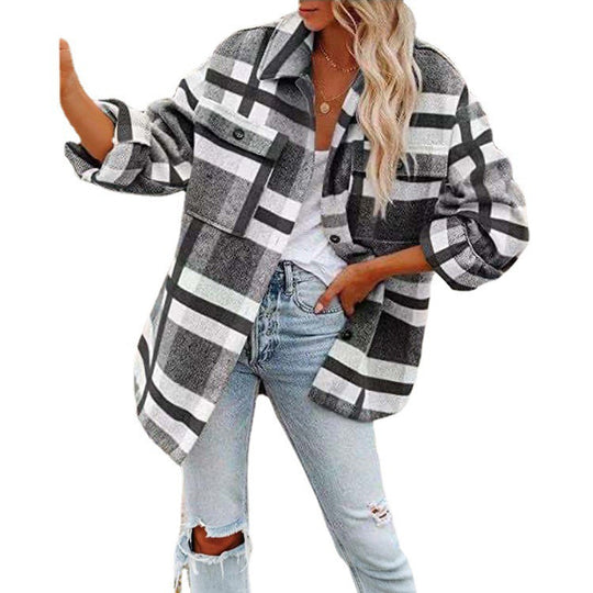 Damen Karierte Freizeitjacke Fudus