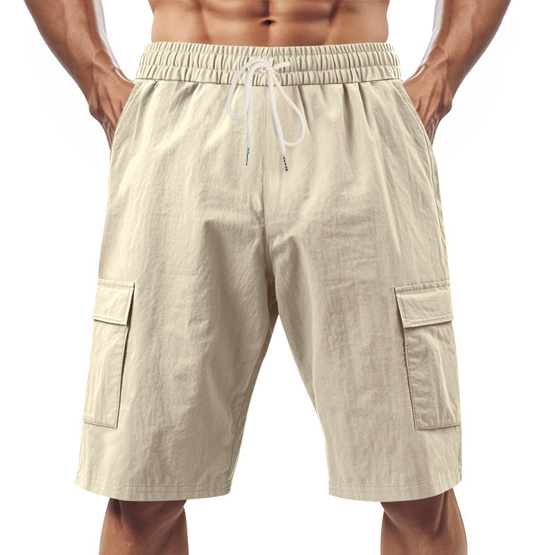 Cargo-Shorts Herren Elastischer Bund Seitentaschen