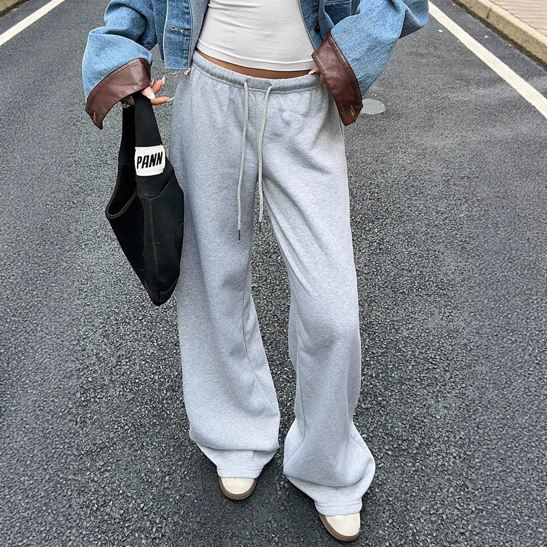 Damen lässige Freizeithose mit elastischem Bund und weitem Schnitt Fudus